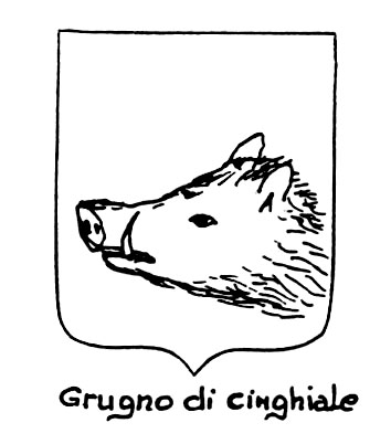 Bild des heraldischen Begriffs: Grugno di cinghiale